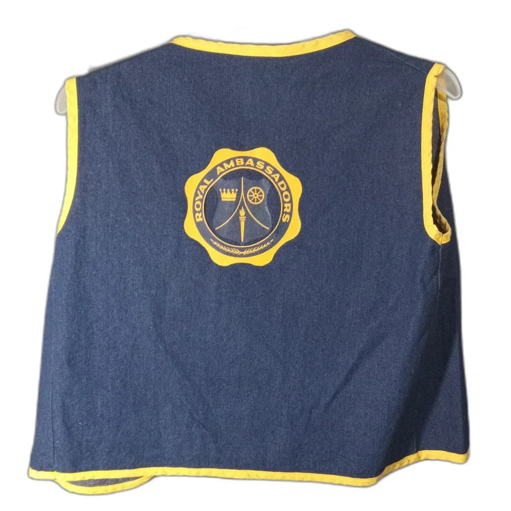 Royal Ambassadors Baptist Boy Scouts Denim Vest Costume VTG Cosplay Patches